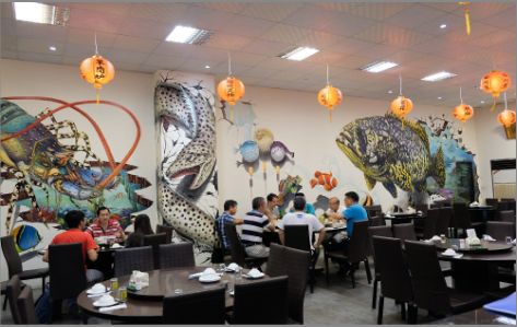 思南海鲜餐厅墙体彩绘
